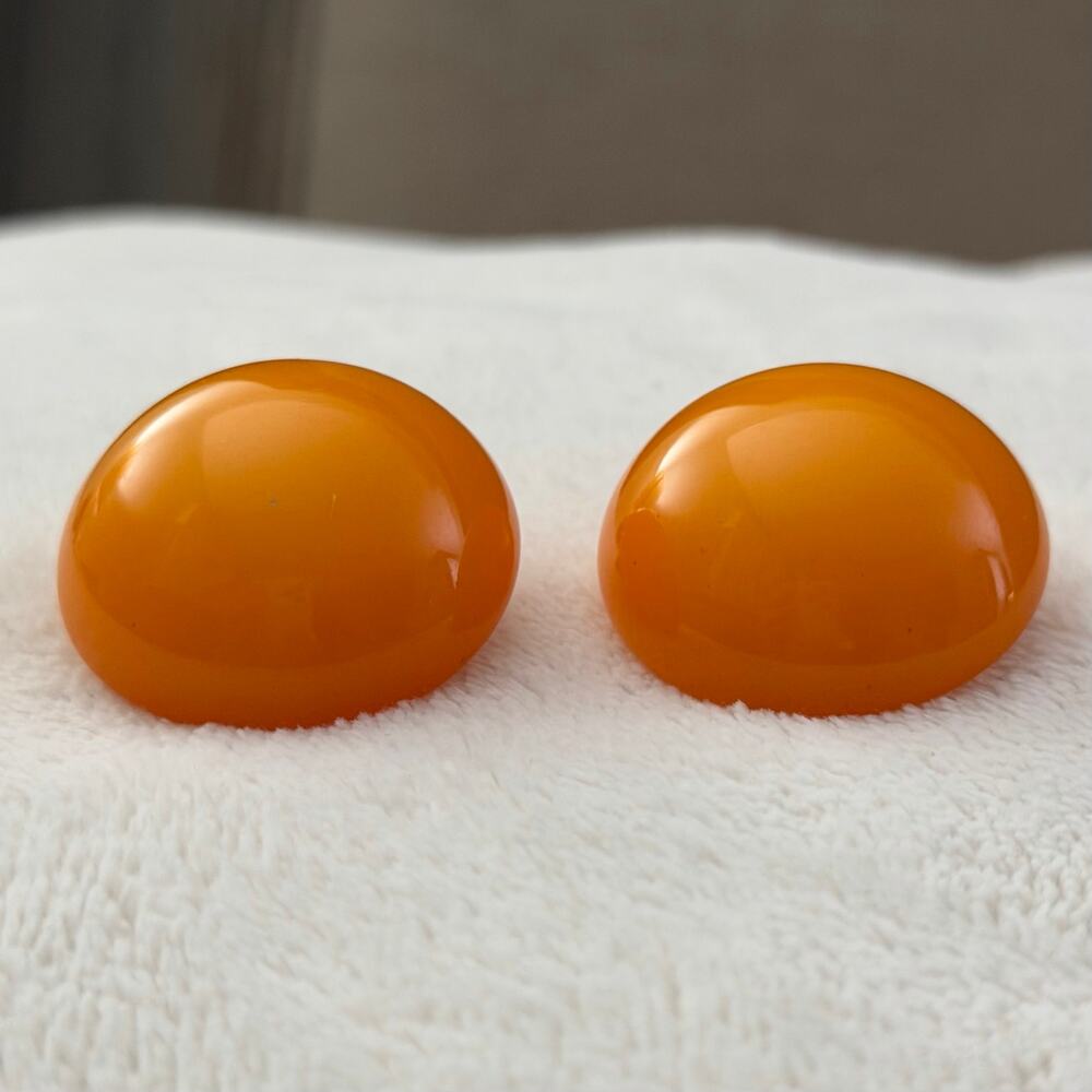Vintage Orange Clip On Earrings